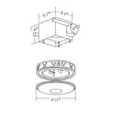 Good Housekeeping Roman 110 CFM Decorative Bathroom Fan - Dimensions