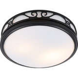 Good Housekeeping Roman 110 CFM Decorative Bathroom Fan - Matte Black - Light On