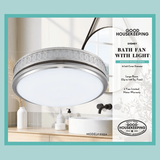Good Housekeeping Sydney 110 CFM Decorative Bath Fan Brushed Nickel - Infographic 1