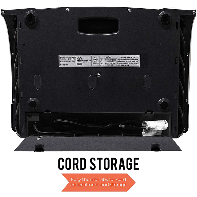 Heat Storm Phoenix Wall Heater with Wifi - Back with Cord Storage