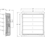 Hessaire 10 Inch Shutter Mounted Variable Speed Exhaust Fan
