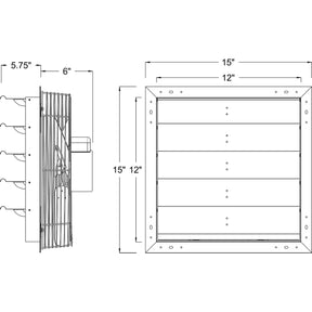 Hessaire 12 Inch Shutter Mounted Exhaust Fan