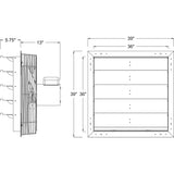 Hessaire 30 Inch Shutter Mounted Single Speed Exhaust Fan