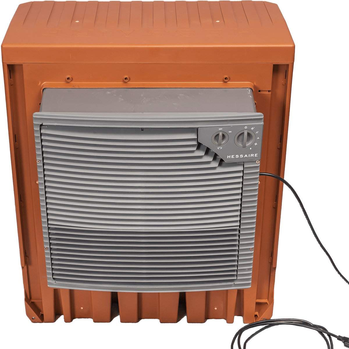 Hessaire 6,100 CFM Front Discharge Window Evaporative Cooler - Front with Cord