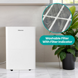 Hisense 35 Pint Dehumidifier with Slide-Out Bucket - Infographic 3