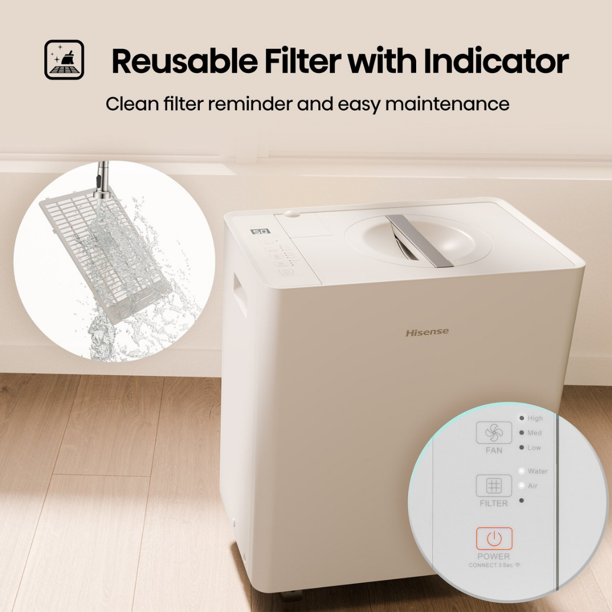 Hisense 50 Pint Lift Up Dehumidifier - Infographic 6