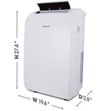 Hisense 8,000 BTU Portable Air Conditioner - dimensions
