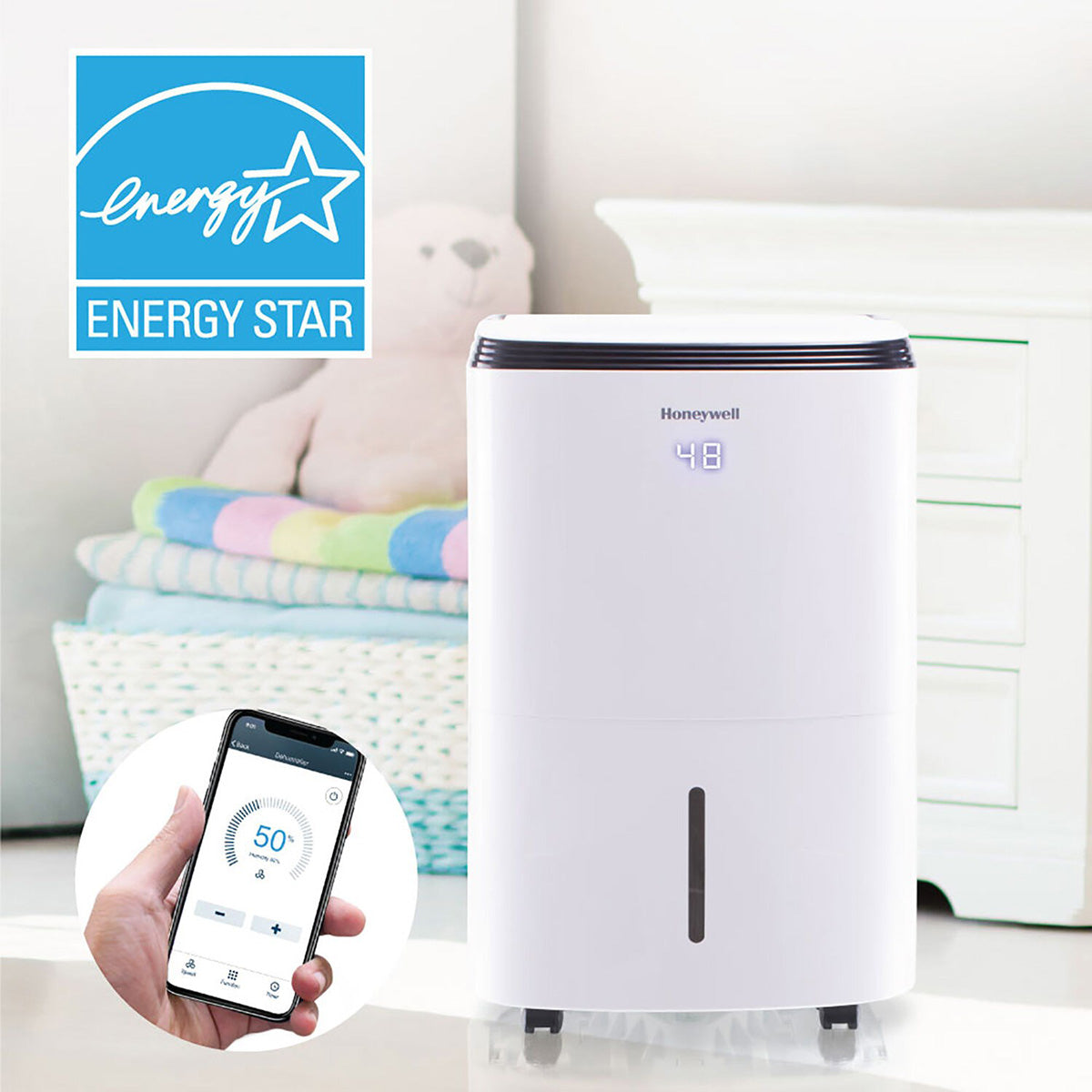 Honeywell 30 Pint Dehumidifier w/ Optional Wi-Fi