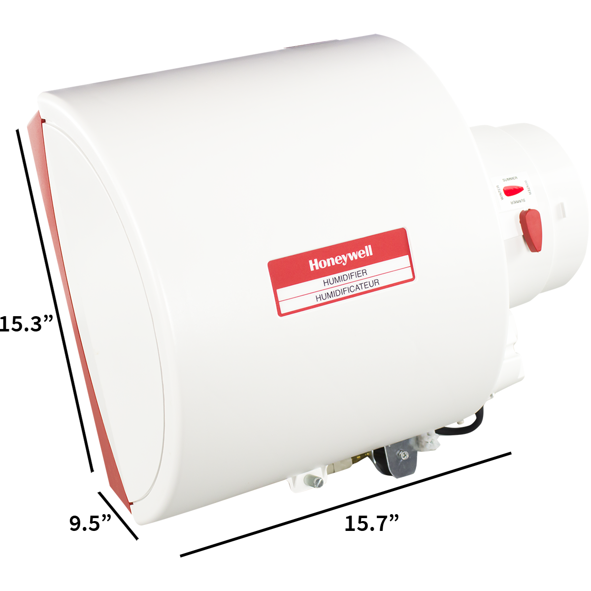 Honeywell HE240 Whole House Bypass Humidifier - dimensions