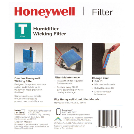 Honeywell HFT600PF1 Replacement Filter T for HEV615/620 - Infographic