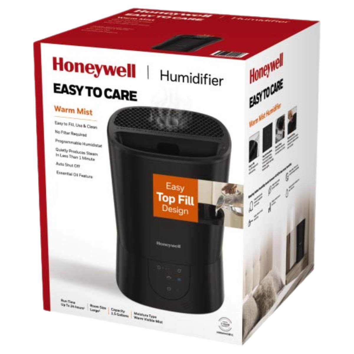 Honeywell HWM445B Easy-to-Care Filter Free Warm Mist Humidifier - Box