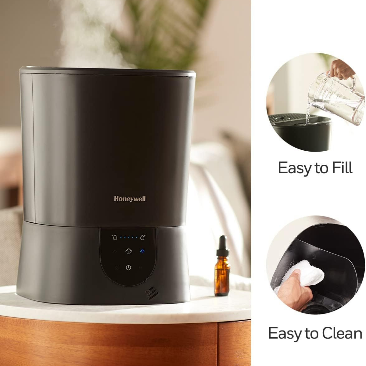 Honeywell HWM445B Easy-to-Care Filter Free Warm Mist Humidifier - Infographic 3