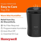 Honeywell HWM445B Easy-to-Care Filter Free Warm Mist Humidifier - Infographic 6