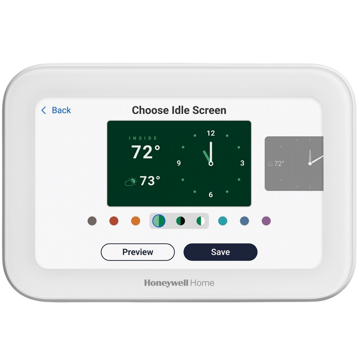 Honeywell Home THX1200 ElitePRO S1200 Smart Thermostat White - Idle Screen