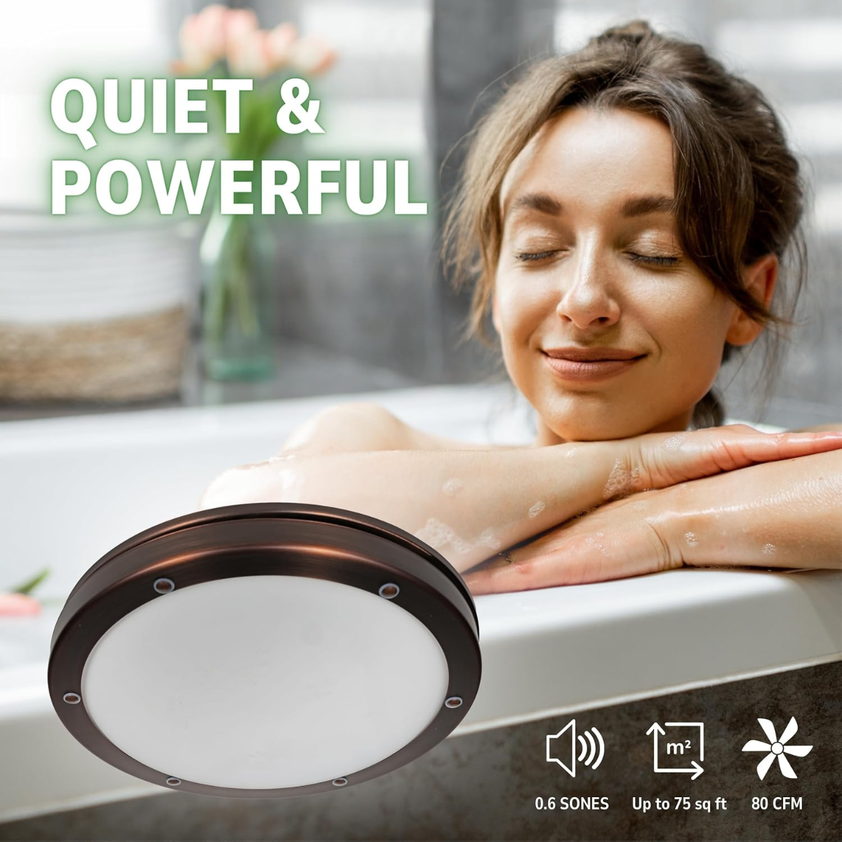 Hunter Oasis 80 CFM Bathroom Fan Imperial Bronze - Infographic 4