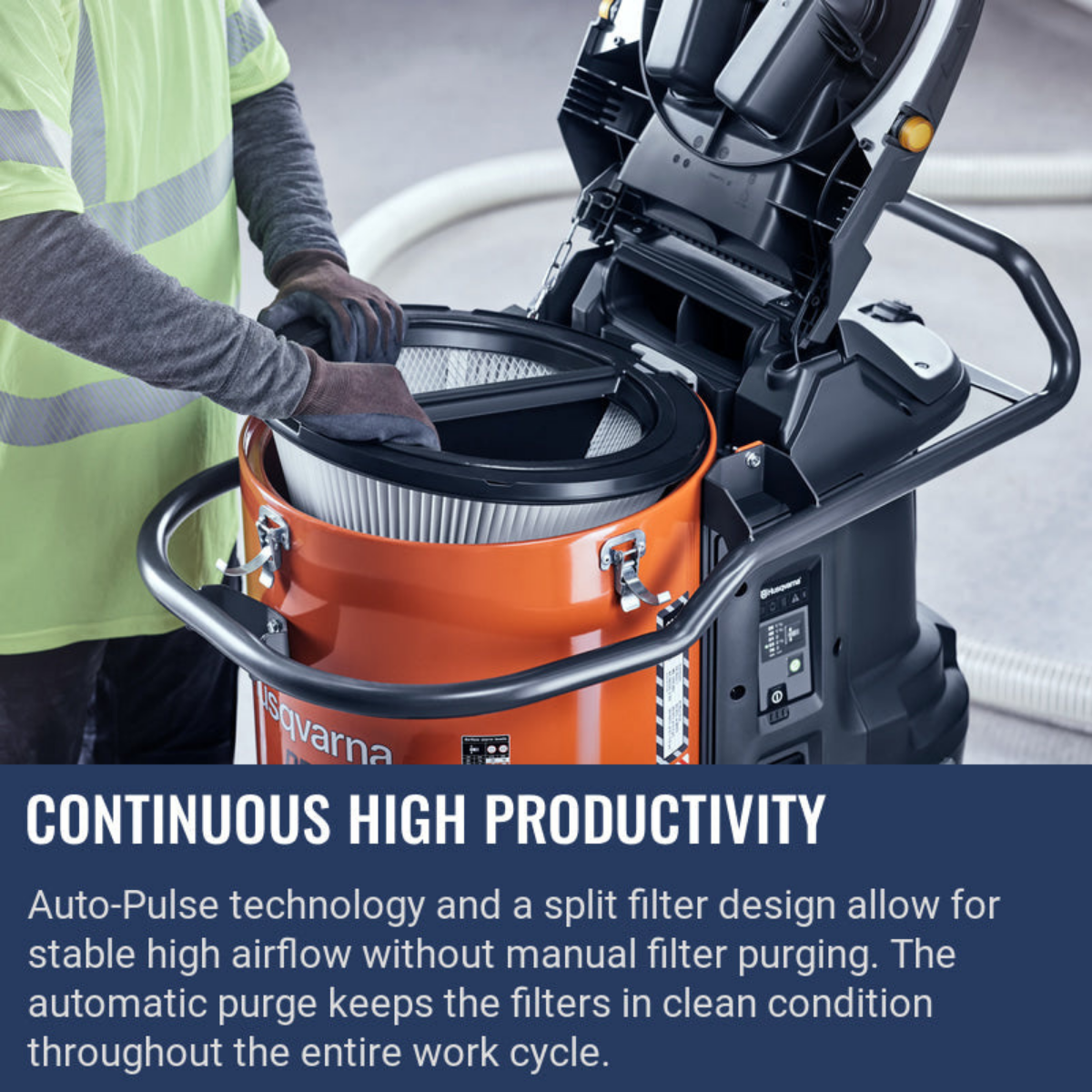 Husqvarna DE 130 H HEPA Dust Extractor - Infographic 1