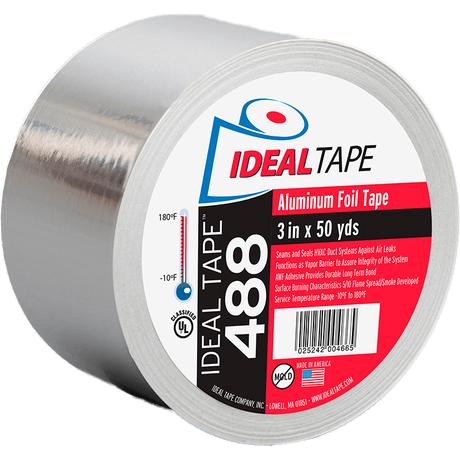 Ideal Tape 488 Aluminum Foil Tape UL Listed 3-in x 50 yds - main