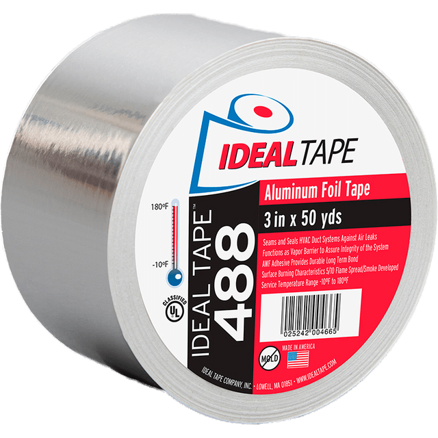 Ideal Tape 488 Aluminum Foil Tape UL Listed 3-in x 50 yds - main