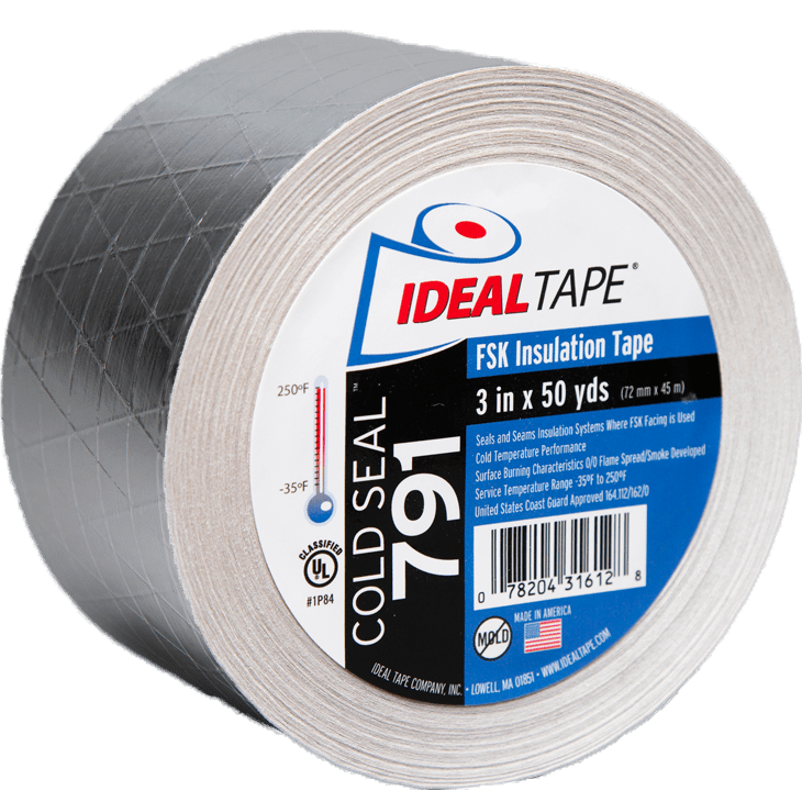Ideal Tape Cold Seal 791 FSK Aluminum Foil Tape UL Listed 3-in. x 50 yds - main