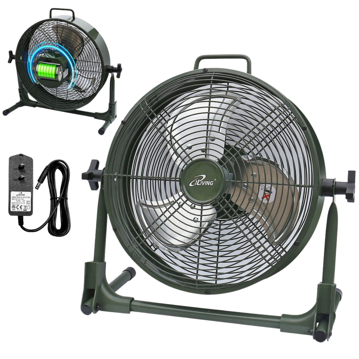 iLiving 12 inch fan with charger and battery