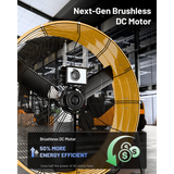iLiving Heavy Duty High Velocity Barrel Floor Drum Fan 36-in - Infographic 2