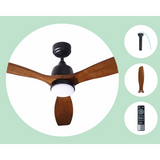 iLiving ILG8CF60WD-LED 60In. 6 Speed 3 Blade Solid Wood Ceiling Fan with LED and Remote - Components