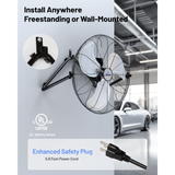 iLiving ILG8F20 20-In 3 Speed Heavy Duty Floor & Wall Mount Fan - Infographic 7