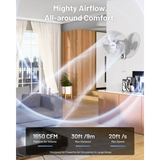 iLiving ILG8IN18X Glow 18-In 3 Speed Oscillating Wall Mount Fan - Infographic 1