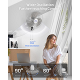iLiving ILG8IN18X Glow 18-In 3 Speed Oscillating Wall Mount Fan - Infographic 2