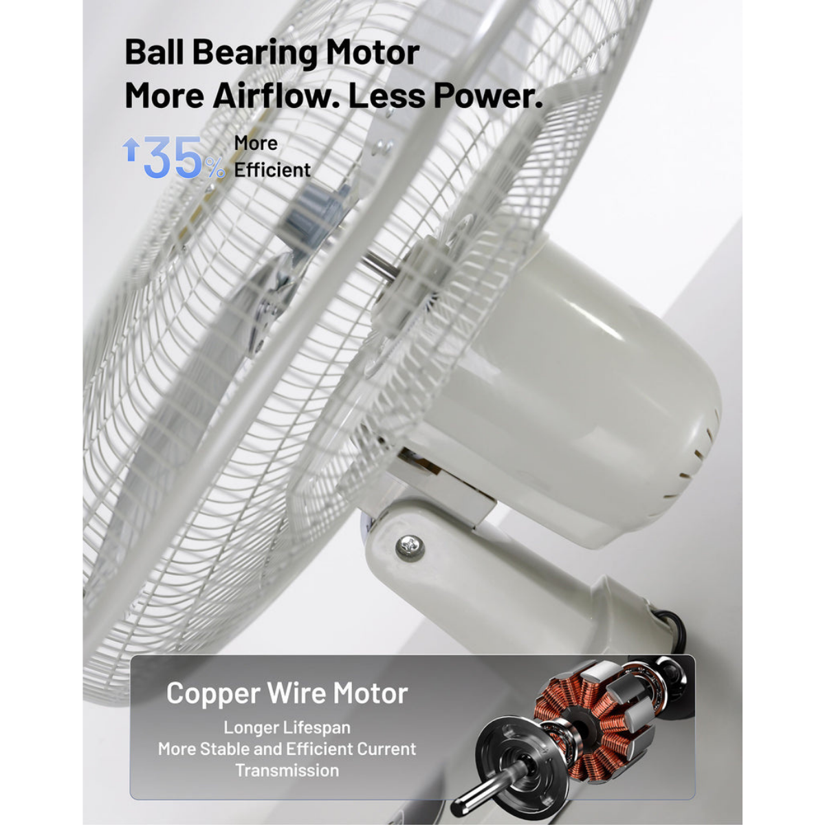 iLiving ILG8IN18X Glow 18-In 3 Speed Oscillating Wall Mount Fan - Infographic 4