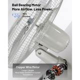 iLiving ILG8IN18X Glow 18-In 3 Speed Oscillating Wall Mount Fan - Infographic 4