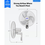 iLiving ILG8IN18X Glow 18-In 3 Speed Oscillating Wall Mount Fan - Infographic 8