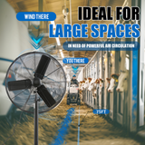 iLiving ILG8P30-72 30-In 3 Speed 7261 CFM Adjustable Height Industrial Pedestal Fan - Infographic 1