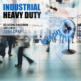 iLiving ILG8P30-72 30-In 3 Speed 7261 CFM Adjustable Height Industrial Pedestal Fan - Infographic 4