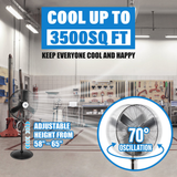 iLiving ILG8P30M 30-In 2 Speed 8400 CFM Adjustable Height Pedestal Outdoor Oscillating Fan with Misting Kit - Infographic 2