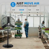 iLiving ILG8P31-93 30-In 3 Speed 8400 CFM Adjustable Height Commercial Oscillating Pedestal Fan - Infographic 5