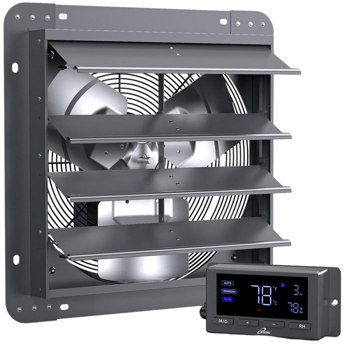 iLiving ILG8SFV-DC Variable Speed Shutter Exhaust Fan 14-in