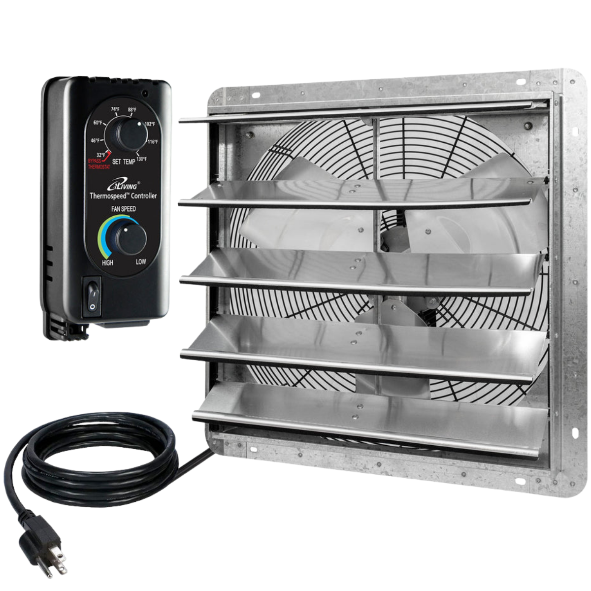 iLiving ILG8SFV-ST Shutter Exhaust Fan 20-in