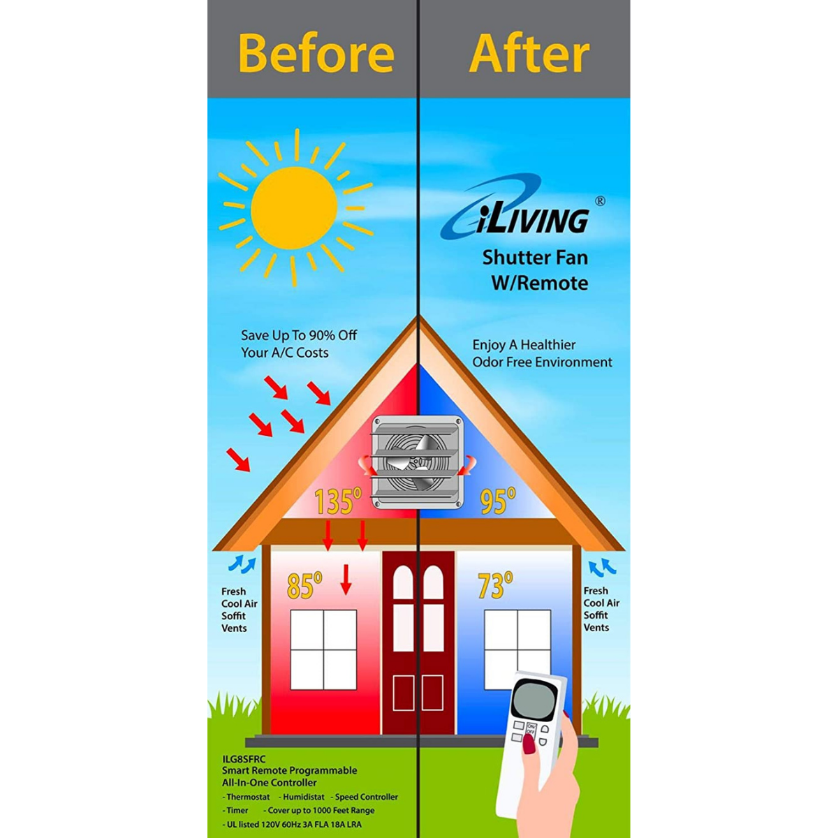 iLiving ILG8SFVC Shutter Exhaust Fan - Infographic 4