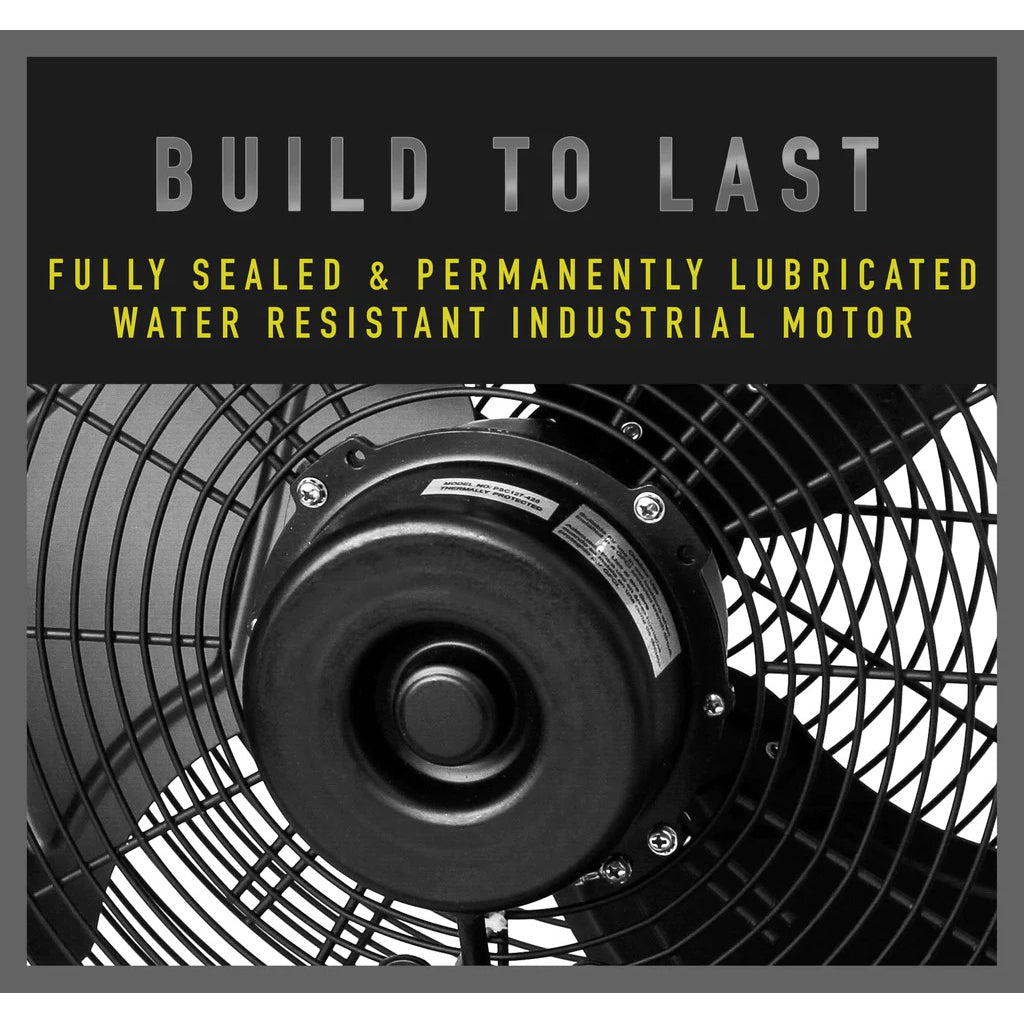 iLiving Wall Mounted Variable Speed Indoor/Outdoor Fan - Construction Graphic