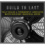 iLiving Wall Mounted Variable Speed Indoor/Outdoor Fan - Construction Graphic