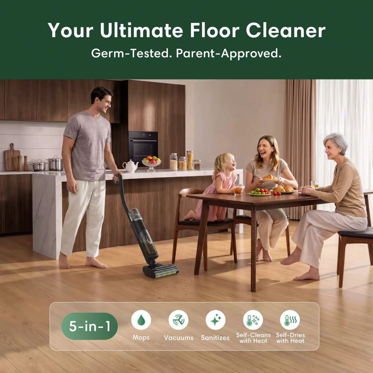 iRobot Roomba Electro Plus 5-in-1 Disinfecting Hard Floor Cleaner Vacuum/Mop - Infographic 4