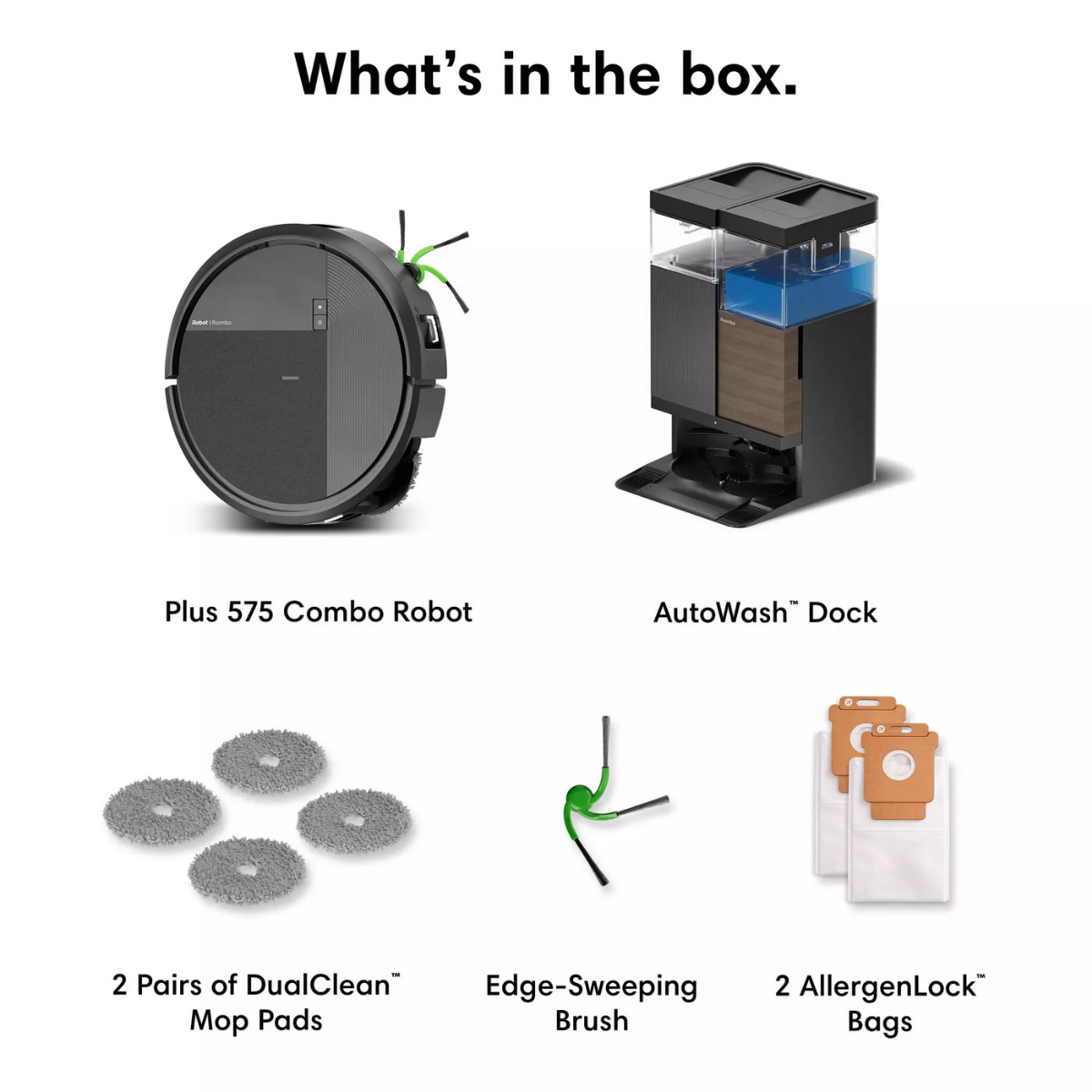 iRobot Roomba Plus 575 Combo Robot Vacuum/Mop + AutoWash Dock - Infographic 9