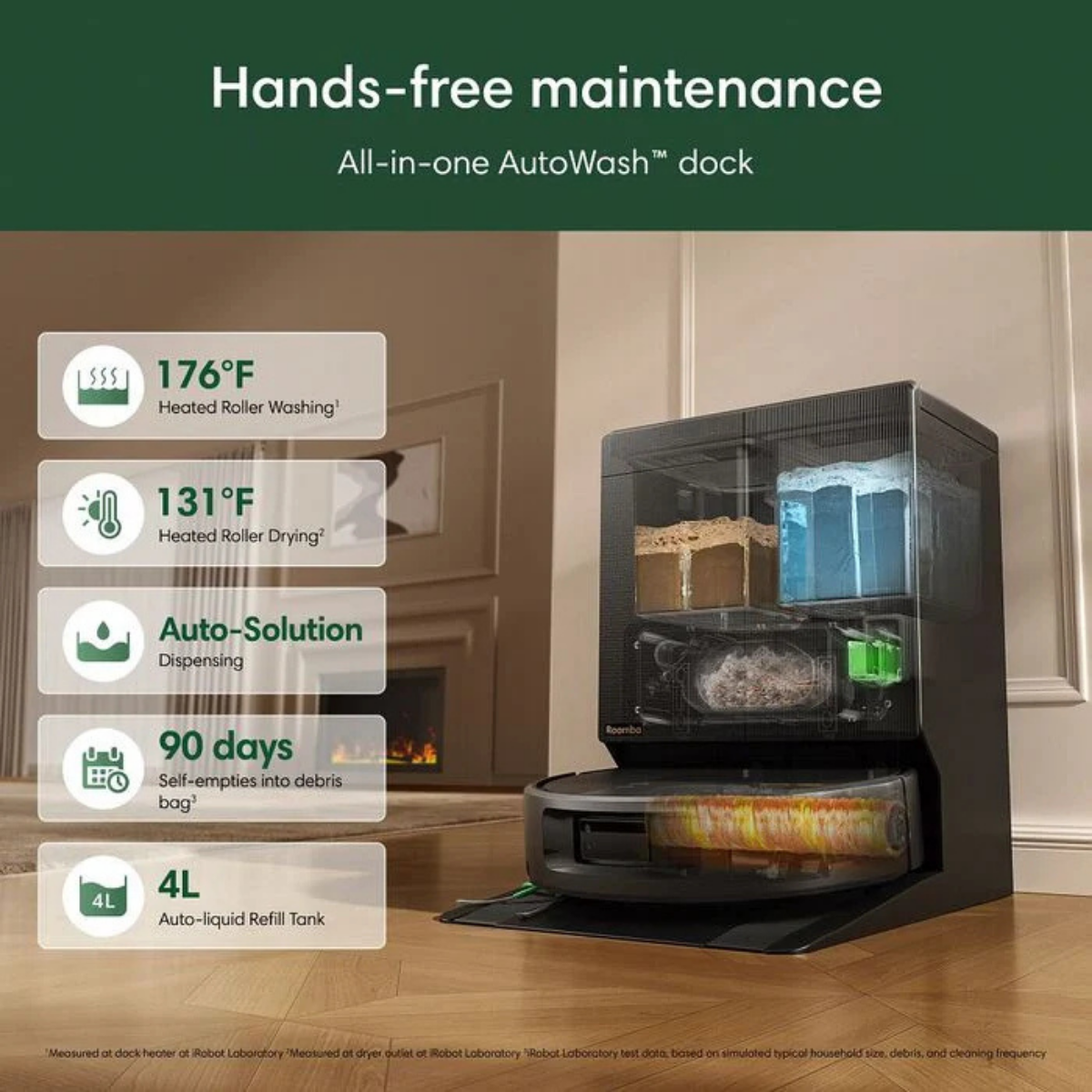 iRobot Roomba Plus 678 Combo Vacuum/Mop + AutoWash Dock - Infographic 7