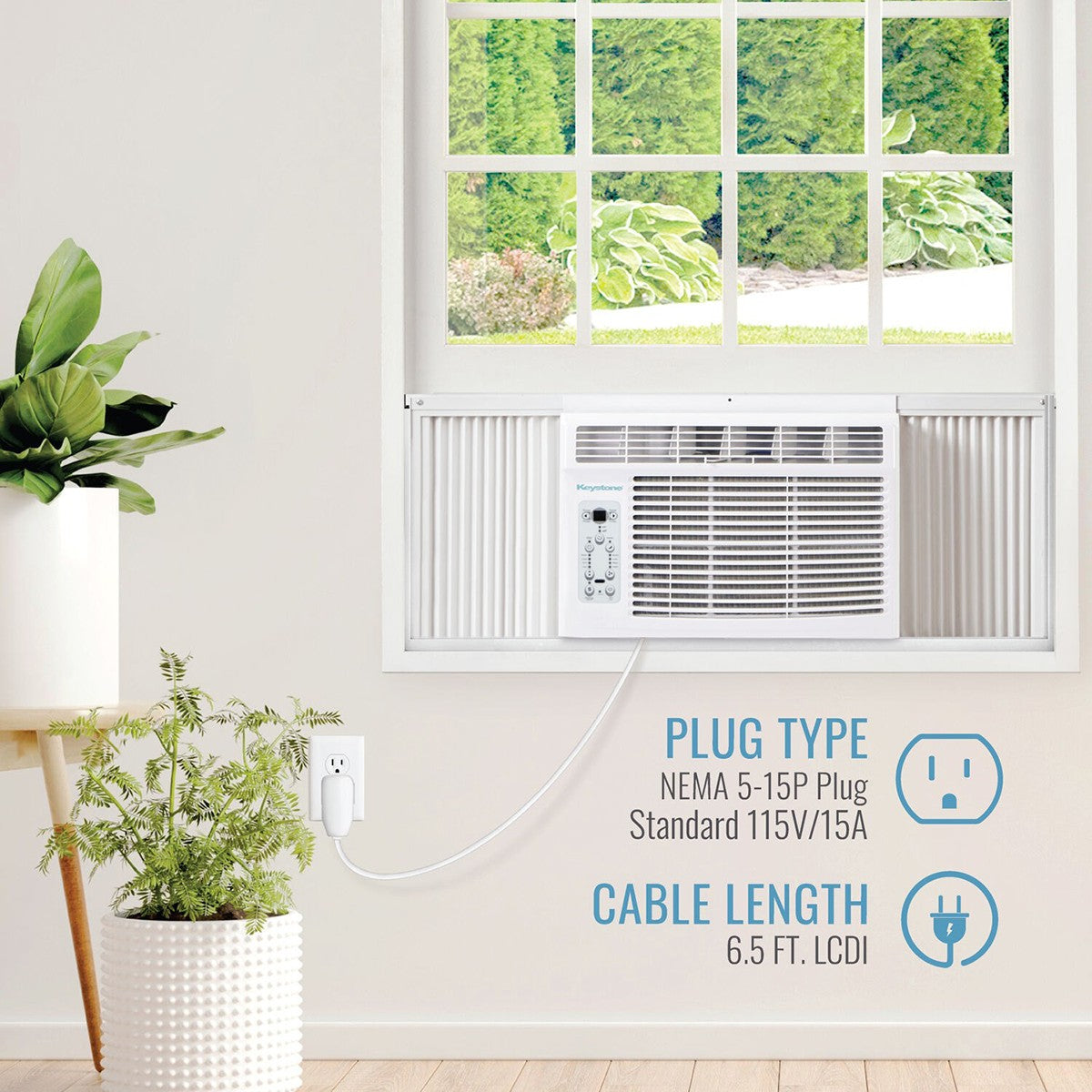 Keystone 14,500 BTU 115V Window Air  - Plug Face Type