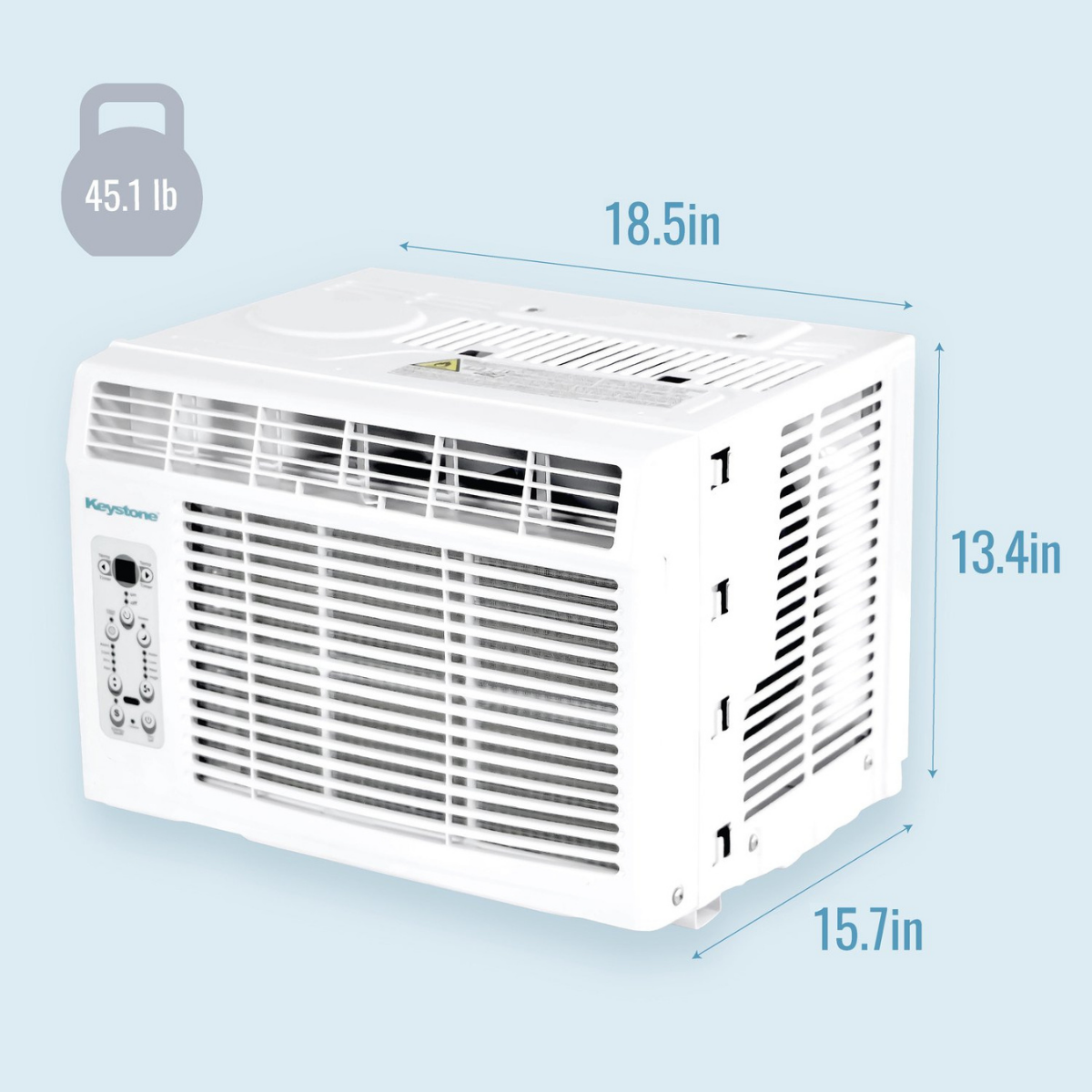 Keystone 6,000 BTU Window AC, Remote Control KSTAW06 - Dimensions