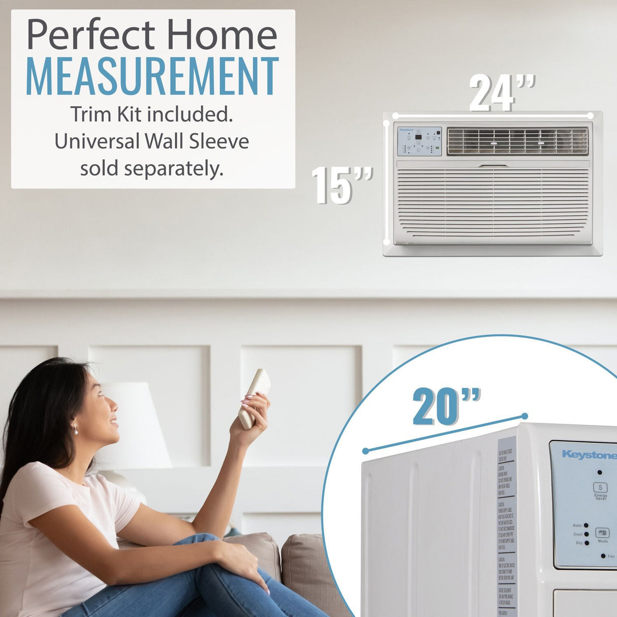 Keystone 12,000 BTU 115V Thru-the-Wall Air Conditioner - Measurements