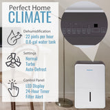 Keystone Kstad224E 22 Pint Energy Star Dehumidifier Controls Graphic