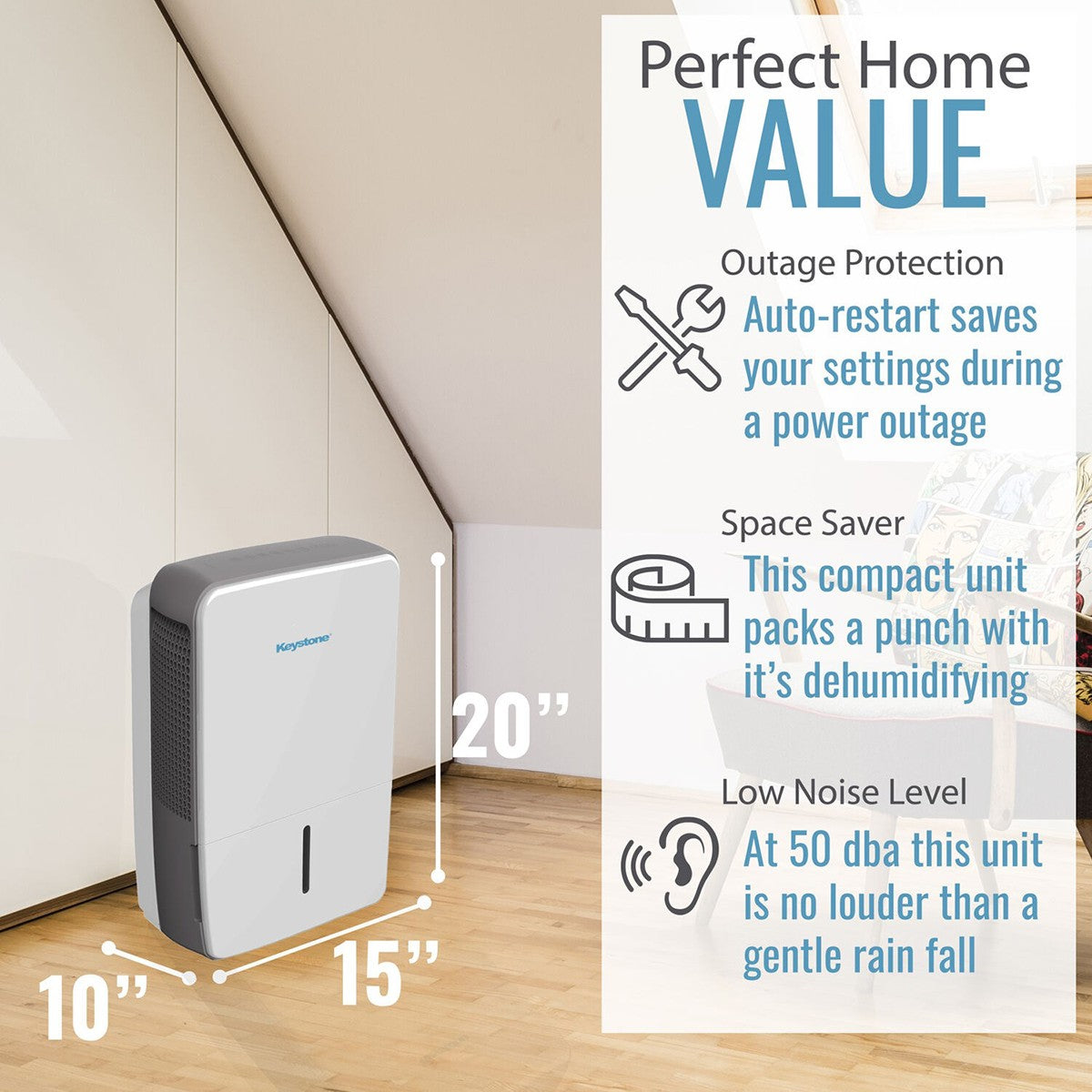 Keystone 22 Pint Energy Star Dehumidifier