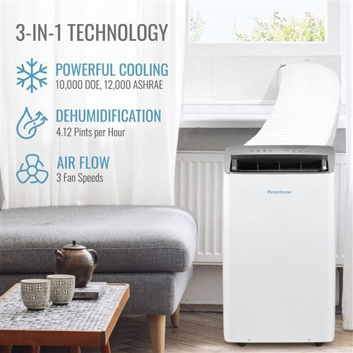 Keystone 12,000 BTU Portable AC with Inverter - 3-in-1 Technology